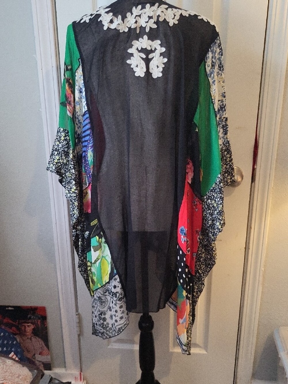 John Mark Embroidered Boho Patchwork Kimono - Picture 5 of 13